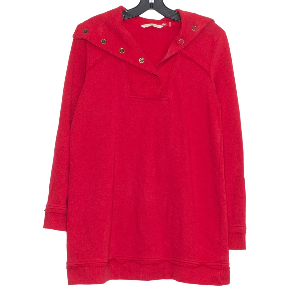 Soft Surroundings Sweatshirt Coastal‎ Athleisure Preppy Nautical Cozy Red Medium
